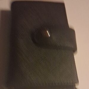 HOBO Black Leather Textured Wallet/ Card Holder